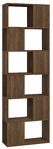 vidaXL Bücherregal Raumteiler Standregal Aktenregal Büroregal Raumtrenner Regal Wandregal Aufbewahrungregal Braun Eichen-Optik 60x24x186cm