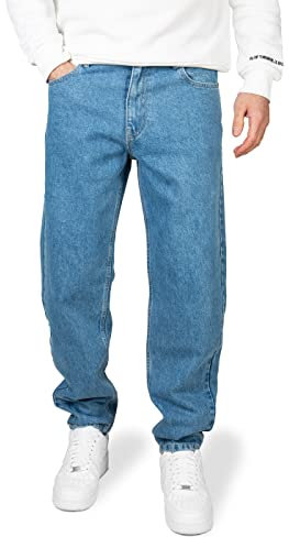 PITTMAN Titan - Herren Jeans Hose Denim - Männer Jeanshosen Loose Fit - Reine Bauwoll Herrenhosen, Mittelblau (Coronet Blue 183922), W36/L32