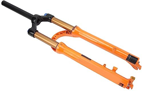 VBESTLIFE Fahrrad-Vorderradgabel, 29-Zoll-Aluminium-Mg-Legierung, Manuelle Sperrung, Stoßdämpfer-Federgabel für MTB, Off-Road-Radfahren, Orange