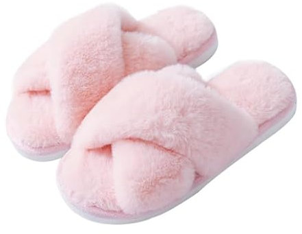 flintronic Pantofole Peluche Donna, Ciabatte da Casa Pelose, Peluche Pantofole da Interno, Scarpe da Casa da Donna, Invernale Ciabatte Pelliccia Donne, Pantofole Calde Comode Antiscivolo