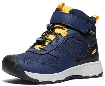 KEEN Skua Mid Waterproof Wanderstiefel, Naval Academy/Yolk Yellow, 34 EU