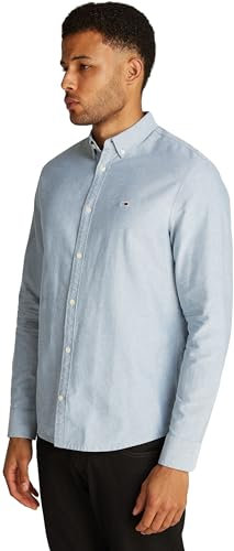 Tommy Jeans Chemise Homme Oxford Shirt Regular Fit, Bleu (Deep Seawater), XL