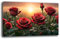 Quadro Moderno soggiorno FIORI Rosa Rossa Sole Astratto Quadri moderni da Parete grande Stampa su tela Canvas Decorazione Murale muro Arredo Camera da letto Salone (9, 50x100 cm)