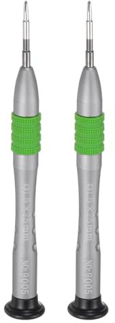 sourcing map 2pcs Precision Phillips Screwdriver 1.5mm Magnetic Cross Head Mini Pen Style Screw Driver with Non-Slip Handle for Eyeglasses Watch Laptop Electronic, Green