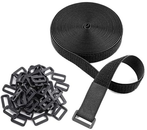 KASFDBMO 5/10 M Lunghezza 2 Cm Larghezza Gancio E Cinghia Ad Libera Lunghezza Taglio Fascette Riutilizzabili Fascette Fissaggio Facili da Usare