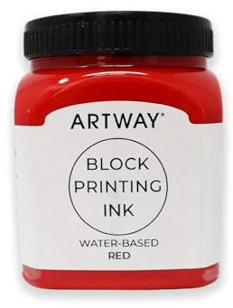 Artway Premium Blockdrucktinte - 250ml - Rot - Ideal für Relief, Block und Linoldrucke
