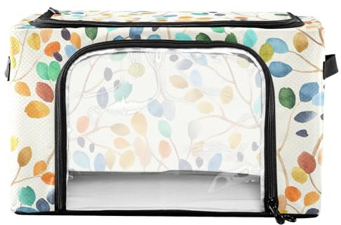 FRODOTGV Cestino portaoggetti sotto il letto, con finestra trasparente, pieghevole, con coperchio, con cerniera bidirezionale, per armadio, struttura in metallo, sotto la scrivania, maniglie per il