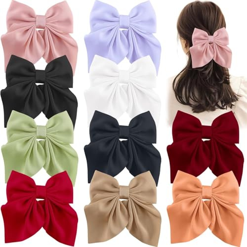 Fiocco per Capelli Donna – Set di 10 Fermagli Eleganti con Fiocchi Velluto, Adatto per Tendenze Moda Donna e Ragazza