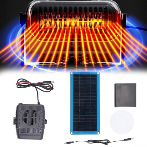 DAZZLEEX 20 W Einzel-Hühnerhaus-Heizung, Gewächshaus-Solarheizung, polykristalline Solarheizung für Kristall-Solarpanel-Heizung, Trockenheizung, Haustierhaus, Warmluftgerät (30 W)