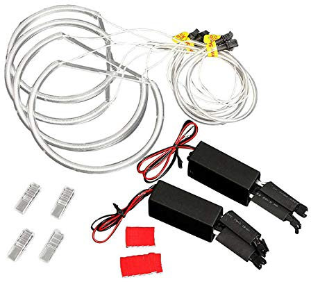 Angel Eyes,LED Faros Angel Eyes 4X Angel Eye Halo Ring Light White No Projector Uso Apto para BMW E46 3 Series