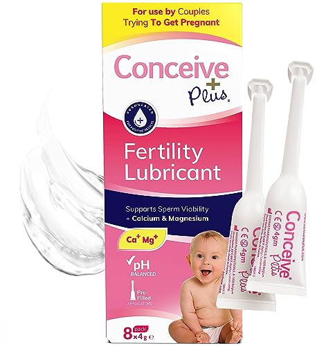 Conceive Plus Fertility Lubricant in Pre-Filled Applicators, Fertility Friendly Lube for Couples Trying for a Baby, One Month Supply with 8 x 4g Applicators