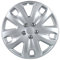 cartrend Radkappen Hockenheim, 16 Zoll, für alle gängigen Stahlfelgen, aus Spezial-ABS-Qualitätskunststoff, schlagfest, zweischichtige Metallic-Lackierung, überlackierbar, silber, 4 Stück