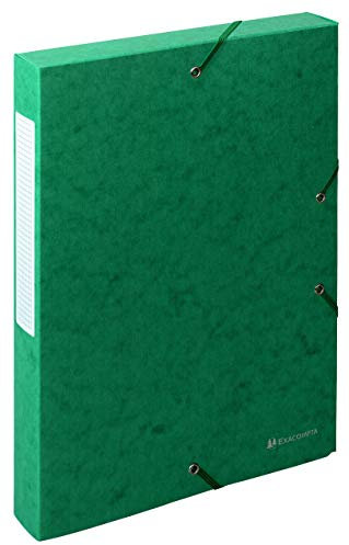 Exacompta 50813E Packung (mit 10 Archivboxen Scotten, mit Gummizugverschluß, hochwertig und nachhaltig, Rücken 40mm, 600g) grün, 10 Stück