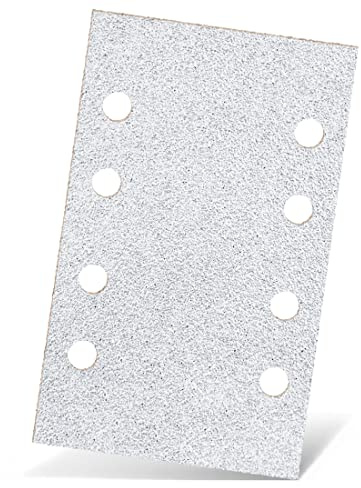 MENZER White Schleifblätter 133 x 80 mm, 8-Loch (50 Stk.) K400 | f. Schwingschleifer, Normalkorund, Klettbefestigung