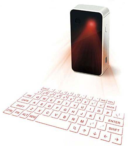 Esupfly Portable Virtual laser tastiera e mouse wireless Bluetooth laser Projection Projected tastiera per Apple iPhone, iPad, Samsung, smartphone e tablet Android, laptop, PC, computer Silver+Black