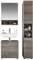 trendteam smart living - Runner - Badmöbel-Set (Hochschrank + Waschbeckenunterschrank + Spiegelschrank) - Rauchsilber - (BxHxT) 103 x 190 x 31 cm - 5 verstellbare Einlegeböden - Kratzfest