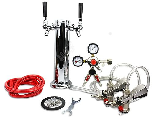 BACOENG Double Faucet Tower Keg System No Tank Conversion Kit