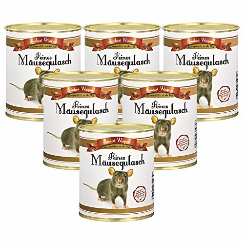 4you Design 6-er Set Mäusegulasch Feines aus der Dose – Geschenkidee zu Weihnachten für Männer, Frauen & Kinder – Weiße Mäuse Schaumgummi Süßigkeit als Wichtelgeschenk – 6x 175g