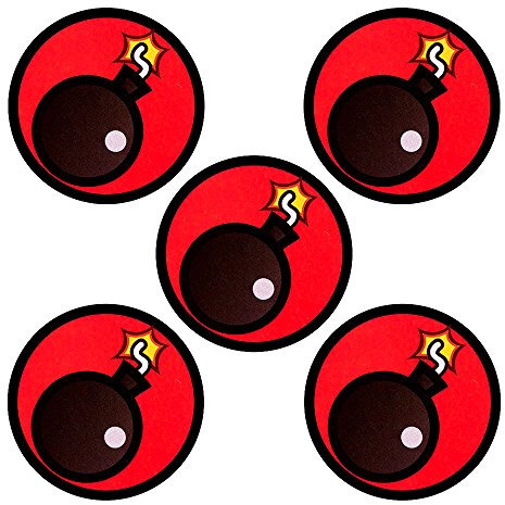 Timebomb Danger Kühlschrankmagnete – 5,1 cm – Büromagnete – Whiteboard-Magnete – Emoji für Magnettafel, magnetisches Whiteboard, Kühlschrank, Kühlschrank im Büro, in der Schule oder zu Hause (5 Stück)