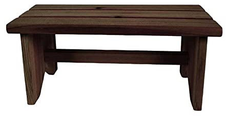 Vetrineinrete® Sgabello in Legno per Bambini Sedia Seduta Panca da Giardino sgabellino per Esterno 35x16x17 cm (Legno Scuro) X17