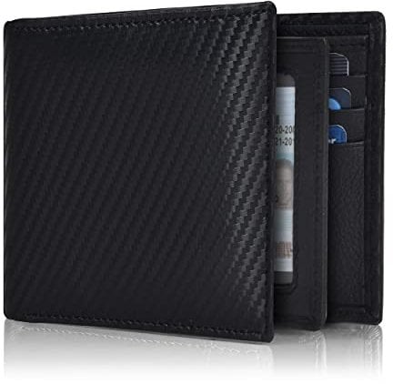 Black Wallet for Men | 9 Credit Card Slots | Bifold | Leather | RFID Wallet Blocking | Gift for Men | Minimalist Wallet