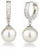 Schöner-SD Creolen Ohrhänger 925 Silber Rhodium mit 10mm Perle Kugel weiß