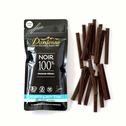 DARDENNE Tablette Noir 100% sans Sucres Ajoutés 70 g - Lot de 9
