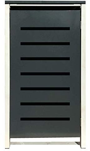 1 Tailor Mülltonnenbox Basic Duo für 240 Liter Tonne/Stanzung 6 / Farbe RAL 7016 Anthrazit/Rahmen RAL 9006 hell Grau/Verschönern Sie Ihre unansehnliche Mülltonnen in Ihrem Hof und Garten!