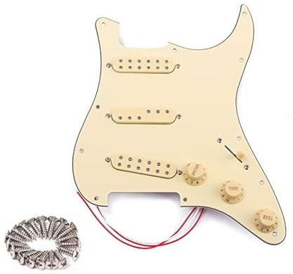 Alnicov E-Gitarre SSS Tonabnehmer-Set vorverkabelt, 3-lagiges Tonabnehmer-Instrumentenzubehör Single Coil