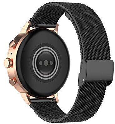 Chofit Correas compatibles con Fossil GEN 6/Gen 5E, correa de repuesto de metal tejido de acero inoxidable para reloj inteligente GEN 6/Gen 5E de 42 mm, 44 mm (18 mm, negro)