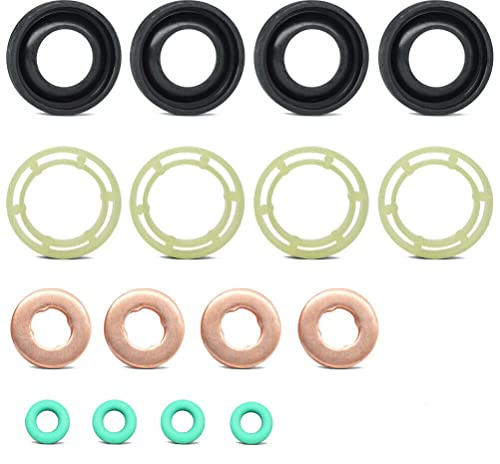BIAREN Fuel Injector Seal Washer O-Ring Kit For Focus C-Max Fiesta Fusion 1.6 TDCI, C3 C4 Dispatch Berlingo 207 307 Expert Partner 1.6 HDI 1314368 1982A0