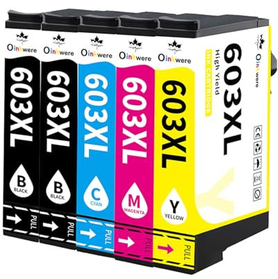 OINKWERE 603XL Druckerpatrone Kompatibel für Epson 603 XL Patronen Multipack für Expression Home XP-3100 XP-3105 XP-2100 XP-4100 XP-2105 XP-4100 Workforce WF-2830 WF-2810 WF-2850 WF-2835 (5er-Pack)