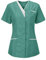 Kasacks Damen Pflege Günstig Einfarbig Kurzarm V-Ausschnitt T-Shirt Tops mit Taschen Schlupfhemd Arbeitsuniform Pflegebekleidung Kasack Krankenpfleger Uniform Pflegeheim Nurse Berufskleidung Tops