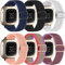 chinbersky 6 Stück Verstellbares Dehnen Nylon Sport Armband Kompatibel mit Fitbit Versa 3 Armband/Fitbit Versa 4 Armband/Fitbit Sense Armband Damen Herren