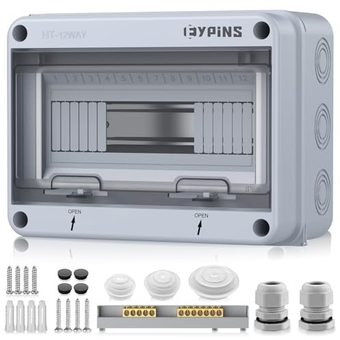 EYPINS Coffret Électrique 12 Modules IP65 Étanche ABS avec Terminaux Rails Intégrés et Porte Transparente pour Intérieur Extérieur