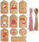 Daover Geschenkanhänger Weihnachten, Weihnachten Etiketten Anhänger, 100 Stück geschenkanhänger kraftpapier Etiketten mit 1 Rolle Schnur für Geschenkverpackung Weihnachten, Christbaumschmuck