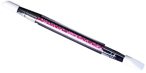 Amosfun Nail Art Carving Pen Silicone Head Double-ended Pink Nail Tool for Manicure Salon Use Rhinestone Pick