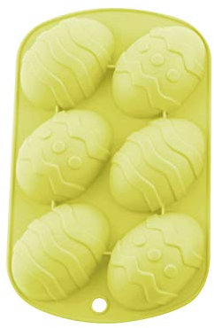 Osterbackform Silikon Schokoladenform Eiform Silikonformen Ostereier Backform Kuchenform 6 Gitter Ostern Silikonform 3D Seifenform Osterei Backform Form, für Schokolade (10-yellow, One Size)