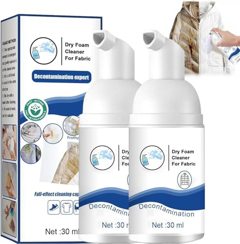 Yanobia Down Jacket Foam Dry Cleaner, Dry Cleaning Agent for Winter Coats, 2024 New All-Purpose Wash-Free Foam Spray Stain Remover,Foam Dry Cleaning Agent for Fabrics Down Coats (2Pcs)