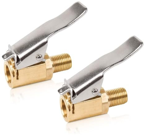 YOCDNOV 2 Stück 8mm Autoventil Hebelstecker - Messing Autoventil Adapter Druckluft Reifenfüllnippel, Momentstecker Messing Reifenfüllnippel Ventilaufsatz mit Gewinde für Druckluft Schlauch