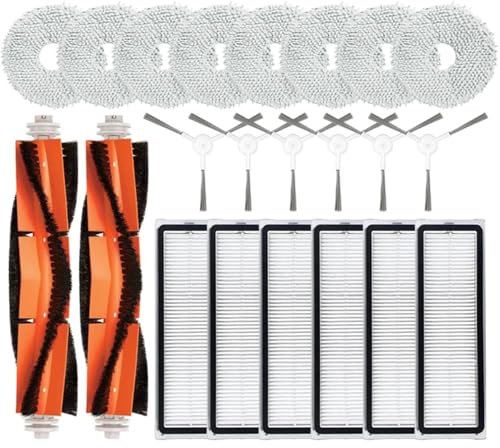 Accessoires compatibles avec Xiaomi Robot Vacuum S10+/S10 Plus aspirateur robot de nettoyage B105 pièces, brosse principale, brosse latérale, filtre HEPA, chiffon de nettoyage (A (24 pièces))