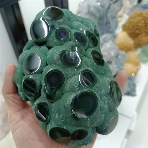 Naturstein Natural Malachite Quartz Crystal Mineral Specimen Home Office Decor(Size:1-1.3kg)