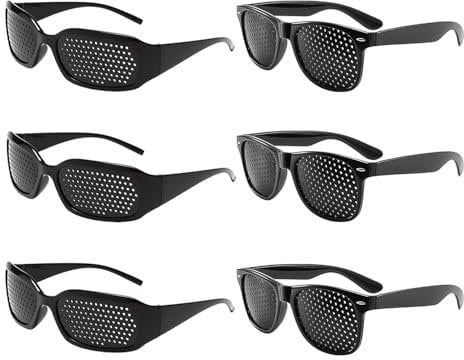 TYFGRT Confezione Da 6 Occhiali Stenopeici, Occhiali Per Allenamento Oculare, Occhiali Anti-Fatica, Occhi Rilassanti, Occhiali Dal Design Creativo, Occhiali A Rete