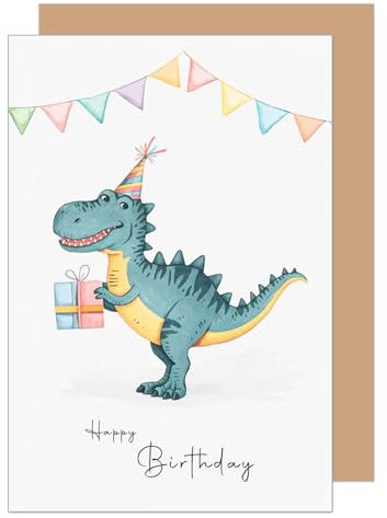 Edition Seidel Premium Geburtstagskarte mit Umschlag. Glückwunschkarte Grußkarte Karte Geburtstag Happy Birthday Kind Teenager Dinosaurier (G3631 SW024)