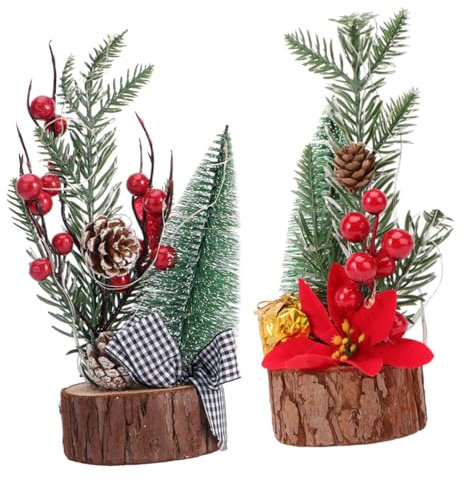 Garneck 2pezzi Decorazioni in Legno Luci Natalizie Per Decorazioni Da Tavolo Per Albero Di Natale Casa