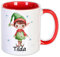 Unikatolo Weihnachtstasse mit Name personalisiert, lustig witziges Wichtelgeschenk Winter-Tasse Kinder Erwachsene rot weiß Glühwein-Becher Nikolaus Wichteln kleine Geschenkidee niedlich (Wichtel 2)