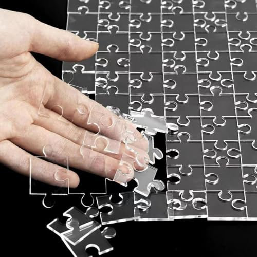 121 Piece Impossible Puzzle, Clear Jigsaw Puzzle For Adults, Puzzle Without Picture, Acrylic Hardest Puzzle, Brain Challenge Intelligence Toy Blank Jigsaw Puzzles,Paintable Puzzle Writable Puzzle