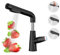 Robinet de Cuisine Noir, Robinet de avec Douche Extractible de 70cm, Mitigeur Cuisine Douchette, robinet salle de bain en Acier Inoxydable, Deux Types de Jets D'eau, Pivotant à 360