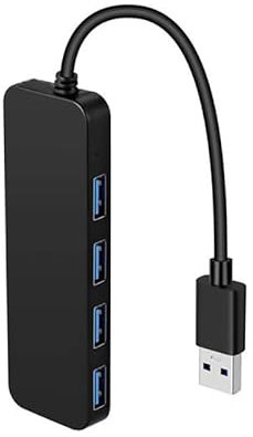 tiyiyok Hub USB 3.0, Adaptateur USB 4 Ports Haute Vitesse, Rallonge USB Compacte pour PC Portable, Bureau, Disque Dur Externe, et Port Multiple pour PC