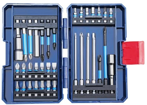 NANWEI Impact Driver Bit Set,35 Piece Screwdriver Bit Set,Impact Tough Screwdriving Bit Set (Blue)